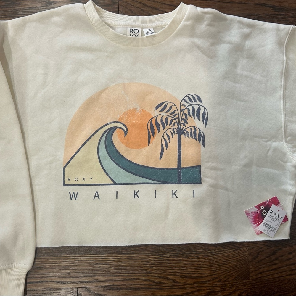Roxy Waikiki Off White Sweatshirt - Picture 3 of 4